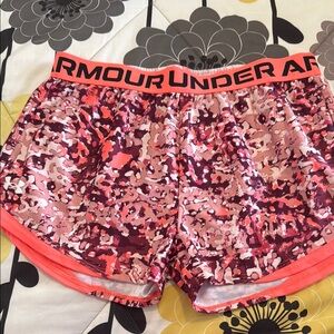 Under Armour Girls Pink Patterned Shorts
